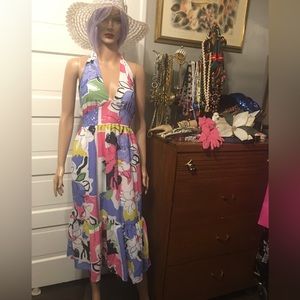 NWT Halter Sundress Colorful Lined Sexy sz XL